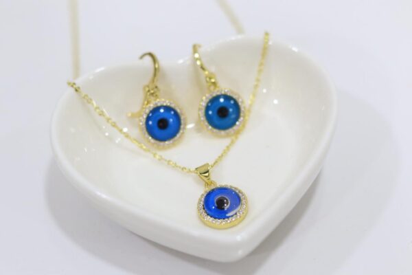 SET COLLAR OJO AZUL